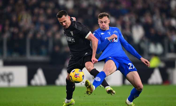 Juventus-Empoli 0-0 allo scadere del primo tempo: Allegri ridotto in 10, minacce di Vlahovic e Cambiaghi